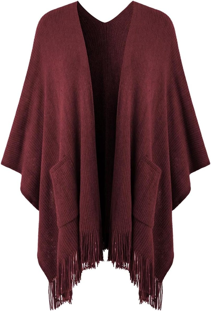 Ferand Shawl Wraps for Women, Cozy Lightweight Poncho Cape with Pockets, Warm for Fall Winter Travel - Image 1